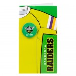 Canberra Raiders NRL BLANK BIRTHDAY GIFT CARD W BADGE AND ENVELOPE.
