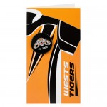 Wests Tigers NRL BLANK BIRTHDAY GIFT CARD W BADGE AND ENVELOPE