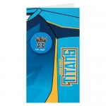 Gold Coast Titans NRL BLANK BIRTHDAY GIFT CARD W BADGE AND ENVELOPE