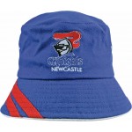 Newcastle Knights NRL Team Logo Bucket Hat in Team Colours, with Brim.