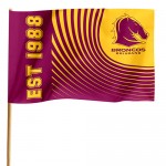 Brisbane Broncos NRL Game Day Flag size  90x60cm  (NO STICK)