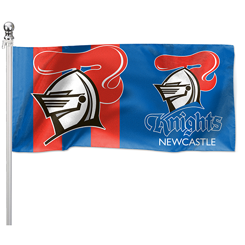 NRL NEWCASTLE KNIGHTS FLAG Pennant style official 900 x 500mm NEW!