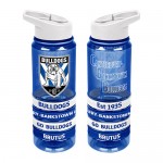 Canterbury Bulldogs NRL Large Team Logo Tritan Plastic Drink Bottle with Bands