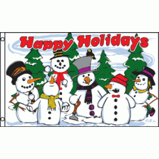 Christmas Snowman Happy Holiday Flag 150 x 90cm
