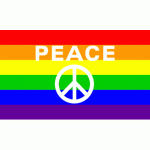 Rainbow Peace Symbol Flag 150x90cm