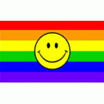 Rainbow Smily Flag 150x90cm