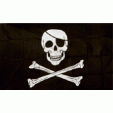 Pirate Scull Eye Patch Flag 90 x 60cm