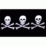 Pirate (3) Scull & Crossbone in one Large Flag 150 x 90cm