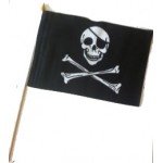 Pirate Skull (eye patch) Hand Flag 30x45cm