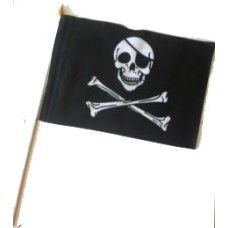 Pirate Skull (eye patch) Hand Flag 30x45cm