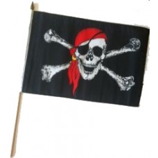 Pirate Red Bandana Hand Flag 30x45cm