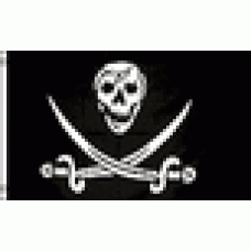 Pirate skull sword large flag