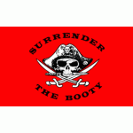 Pirate Red Surrender The Booty Flag 150 x 90cm