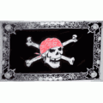 Pirate Scull with Border Flag 150 x 90cm