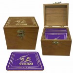 Melbourne Storm NRL Set of 4 Cork Drinking Coasters in Wooden Box BRAND NEW