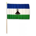Lesotho hand held wavers flag on plastic stick 30x45cm