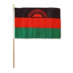 Malawi hand held wavers flag on plastic stick 30x45cm