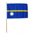 Nauru hand held wavers flag on plastic stick 30x45cm