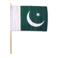 Pakistan hand held wavers flag on plastic stick 30x45cm