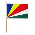 Seychelles hand held wavers flag on plastic stick 30x45cm