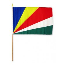 Seychelles hand held wavers flag on plastic stick 30x45cm