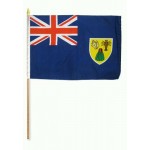Turks and Caicos Islands hand held wavers flag on plastic stick 30x45cm