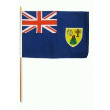 Turks and Caicos Islands hand held wavers flag on plastic stick 30x45cm
