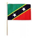 Saint Kitts and Nevis hand held wavers flag on plastic stick 30x45cm