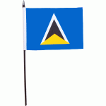 Saint Lucia hand held wavers flag on plastic stick 30x45cm