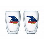 Adelaide AFL Double Wall coffee Glass 2PK