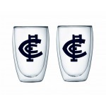 Carlton Blues 2PK , AFL Double Wall coffee Glass