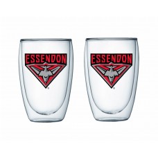 Essendon Bombers 2PK , AFL Double Wall coffee Glass