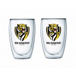 Richmond Tigers 2PK , AFL Double Wall coffee Glass