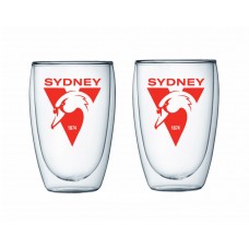 Sydney Swans 2PK , AFL Double Wall coffee Glass
