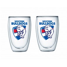 Western Bulldogs 2PK , AFL Double Wall coffee Glass