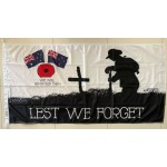 Australia Lest we forget poppy flag pole with sister clips Pole flag