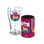 Brisbane Lions AFL Heritage Pint Glass and Can Cooler 