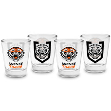 Wests Tigers NRL Shot Glasses Set of 4