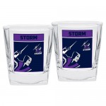 Melbourne Storm NRL logo Design full colour Spirit Glasses value 2 per set