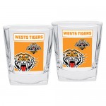 Wests Tigers NRL logo Design full colour Spirit Glasses value 2 per set