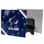 Melbourne Storm NRL Mini Glass Clock